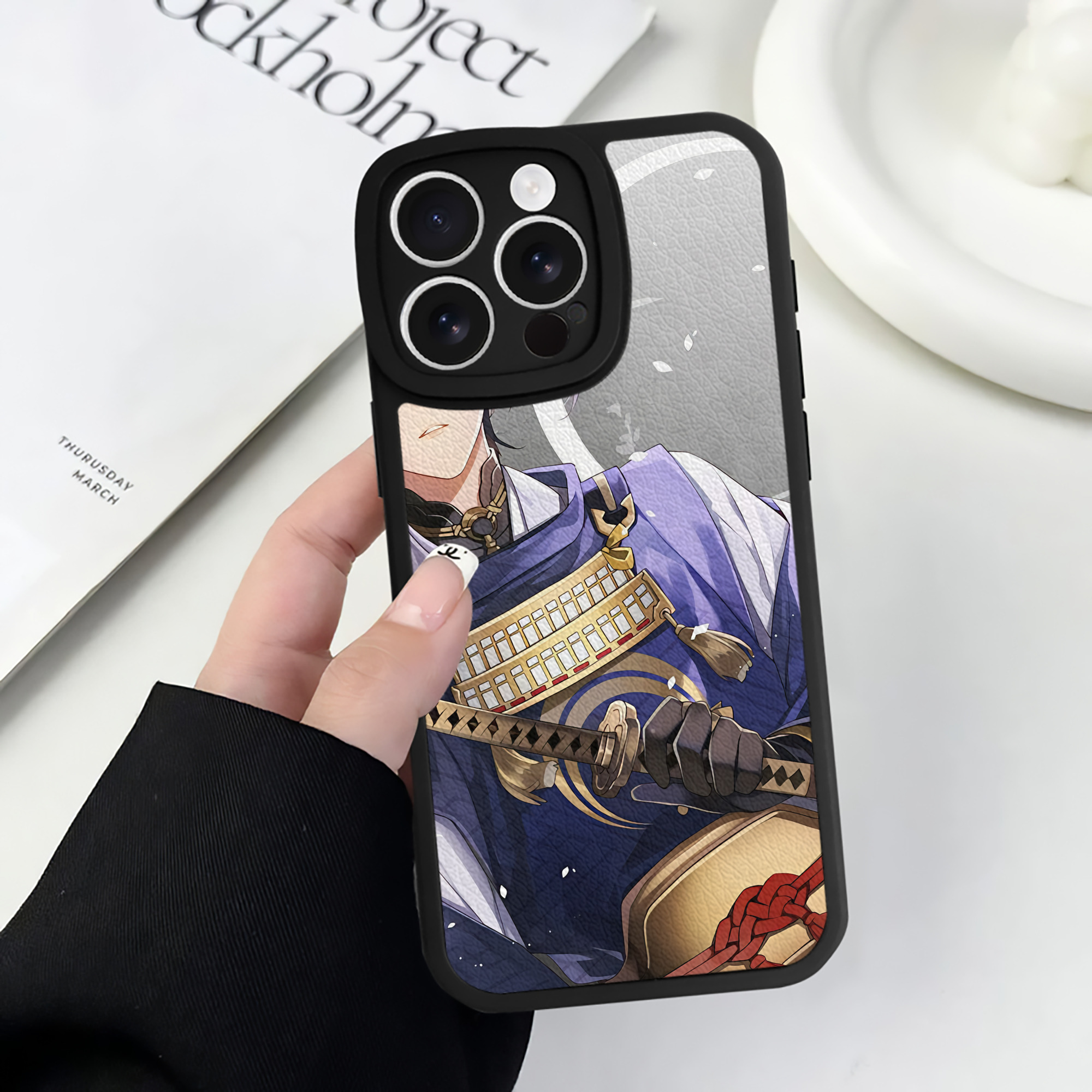 （画像用） 刀剣乱舞 Touken Ranbu 【iPhone 16シリーズ対応】シリコンスマホケース（レザー調） 材質：シリコン